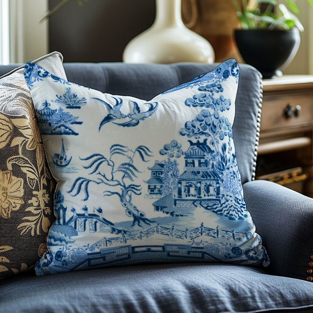 Almofada Travesseiro decorativo de decoração selvagem azul- (Criador carregado)