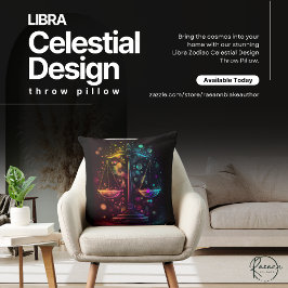 Almofada Travesseiro decorativo de Design Celestial Libra Z
