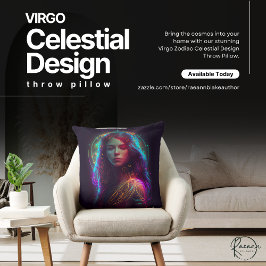 Almofada Travesseiro decorativo de Design Celestial Virgo Z