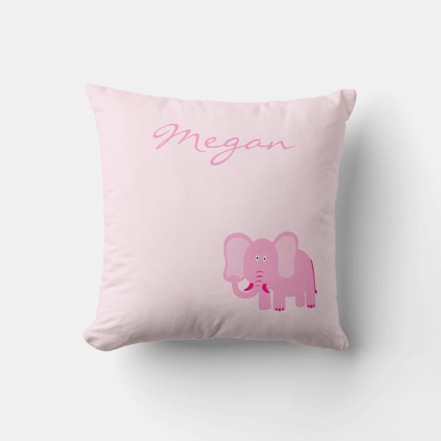 Almofada Travesseiro decorativo de Design de Elefante Rosa- (Frente)