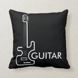 Almofada Travesseiro decorativo de Design de Violão Negro e