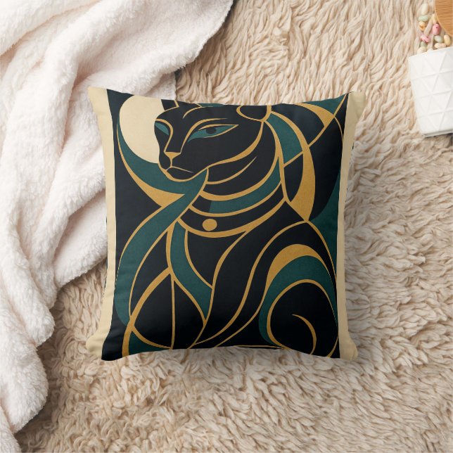 Almofada Travesseiro decorativo de Deusa de Gato Bastet (Cobertor)