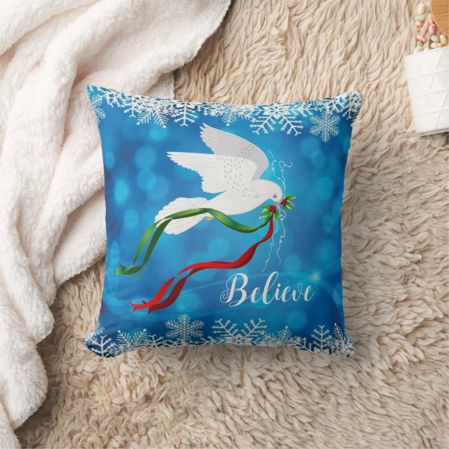 Almofada Travesseiro decorativo de doca branca de Natal (Cobertor)