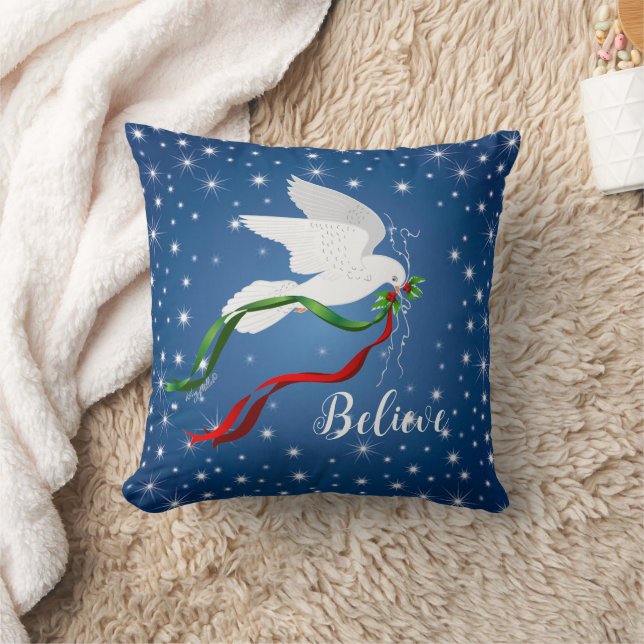 Almofada Travesseiro decorativo de doca branca de Natal (Cobertor)