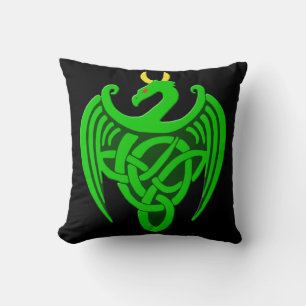 Almofada Travesseiro decorativo de Dragão Celular Verde