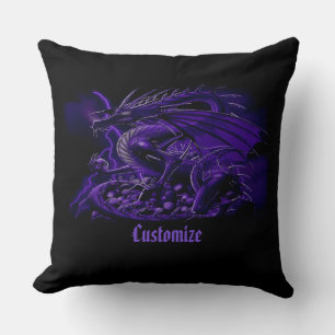 Almofada Travesseiro decorativo de dragão roxo personaliza
