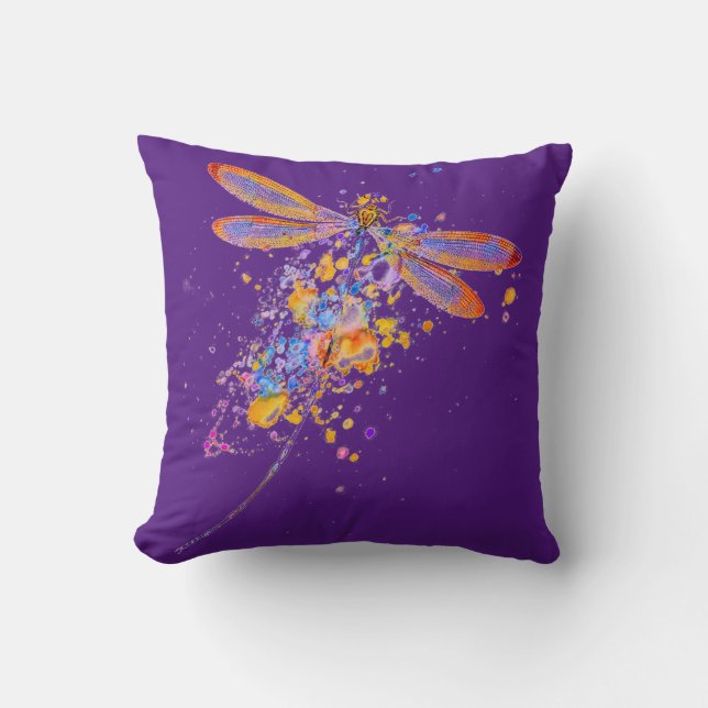Almofada Travesseiro decorativo de dragonfly splatter (Frente)