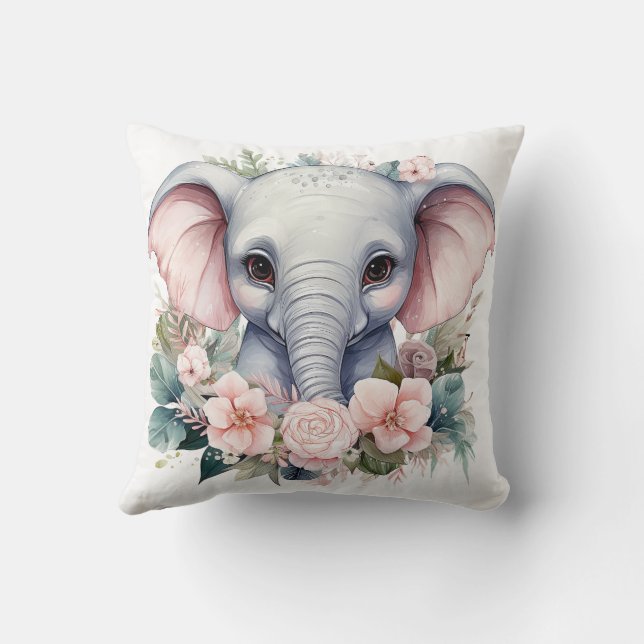 Almofada Travesseiro Decorativo de Elefante Bebê Fofo (Verso)