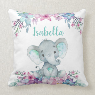 Almofada Travesseiro decorativo de Elefante para Bebê Flora
