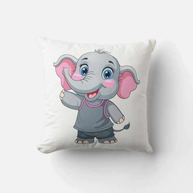 Almofada Travesseiro decorativo de Elefante para Bebês (Frente)