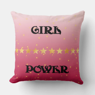 Almofada Travesseiro decorativo de energia da garota rosa