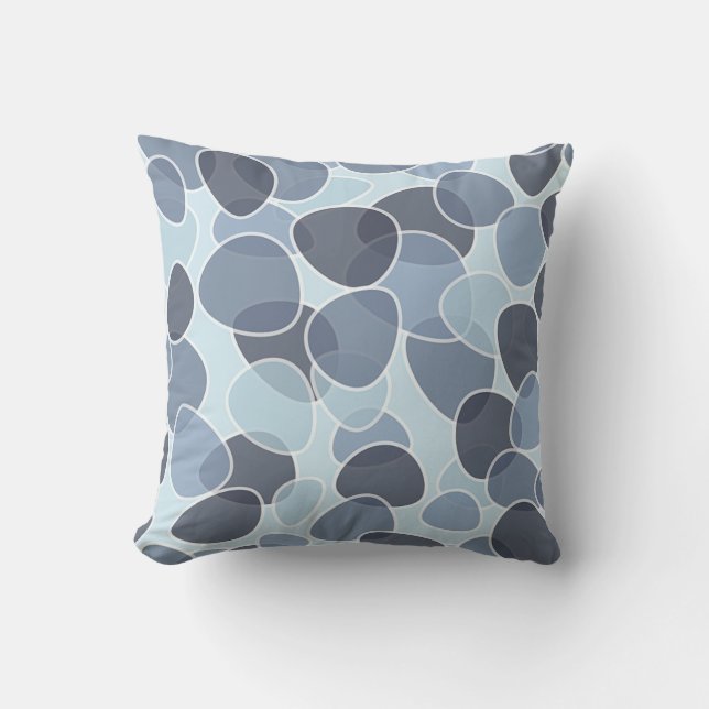 Almofada Travesseiro decorativo de Ênfase Azul e Cinza do E (Frente)