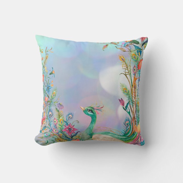 Almofada Travesseiro decorativo de Ênfase de Peacock (Frente)