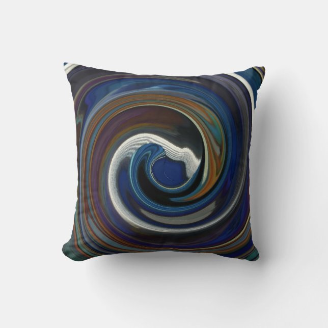 Almofada Travesseiro decorativo de espiral de patch azul (Frente)