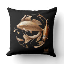 Travesseiro decorativo de espiral Koi Metal em cob