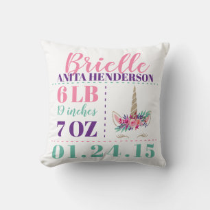 Almofada Travesseiro decorativo de Estatísticas de Nascimen