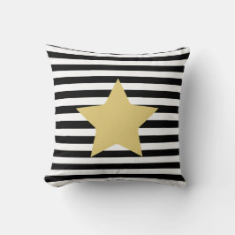 Almofada Travesseiro decorativo de estrelas douradas branca