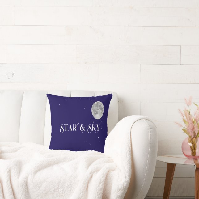 Almofada Travesseiro decorativo de estrelas e lua - Design  (Sofá)