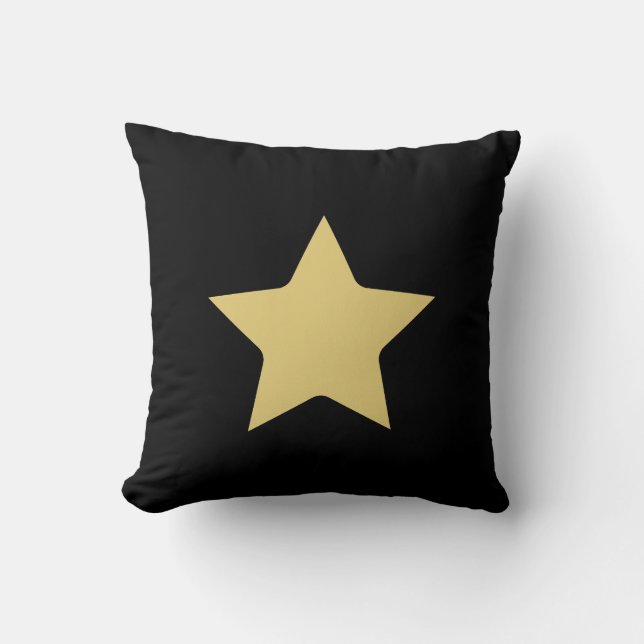 Almofada Travesseiro decorativo de estrelas preto e branco  (Frente)