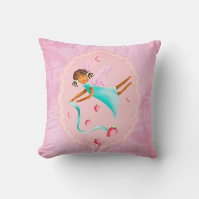 Almofada Travesseiro decorativo de fada de morango (Frente)