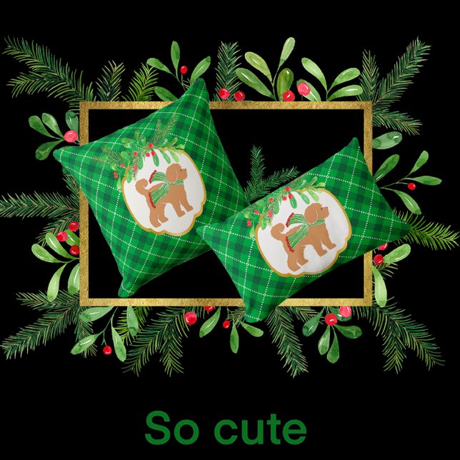 Almofada Travesseiro decorativo de Feriado de Xadrez Verde  (Criador carregado)