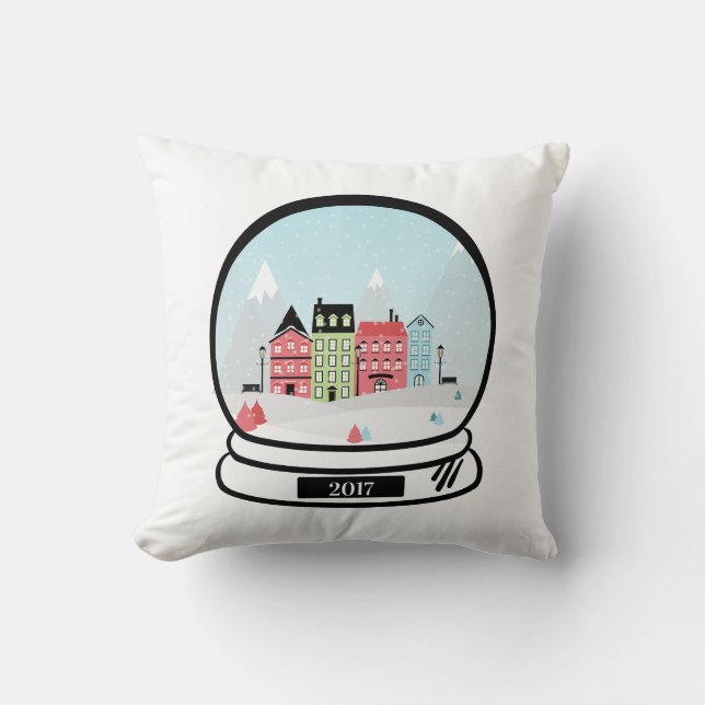 Almofada Travesseiro decorativo de Férias do Globo de Neve  (Frente)