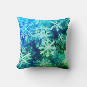 Almofada Travesseiro decorativo de flocos de neve