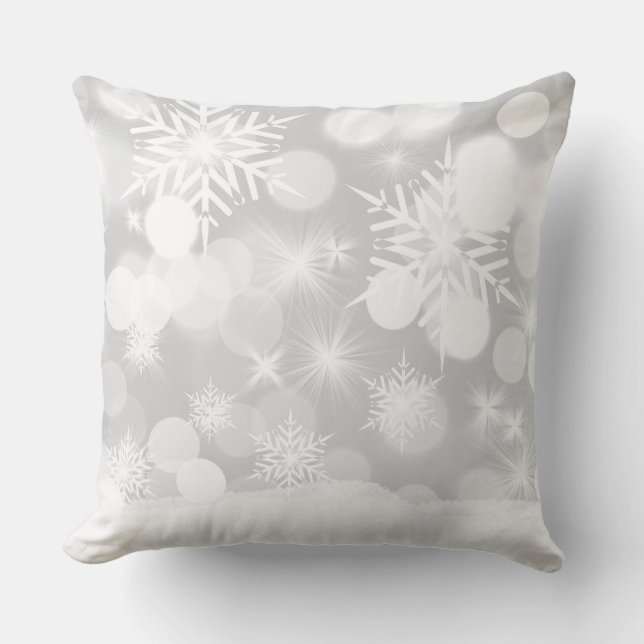 Almofada Travesseiro decorativo de Flocos de Neve (Frente)