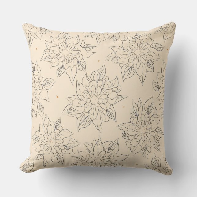 Almofada Travesseiro decorativo de Flor Moderno C (Frente)