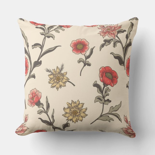 Almofada Travesseiro decorativo de Flor Moderno D (Frente)