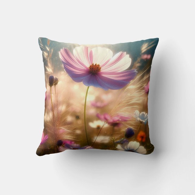 Almofada Travesseiro decorativo de flor selvagem (Verso)