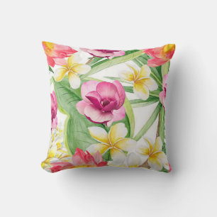 Almofada Travesseiro decorativo de Flor Tropical