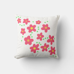 Almofada Travesseiro decorativo de Flores de Salmão Whimsi