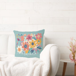 Almofada Travesseiro decorativo de Flores Florais Elegante