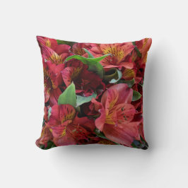 Almofada Travesseiro decorativo de Flores Vermelhas