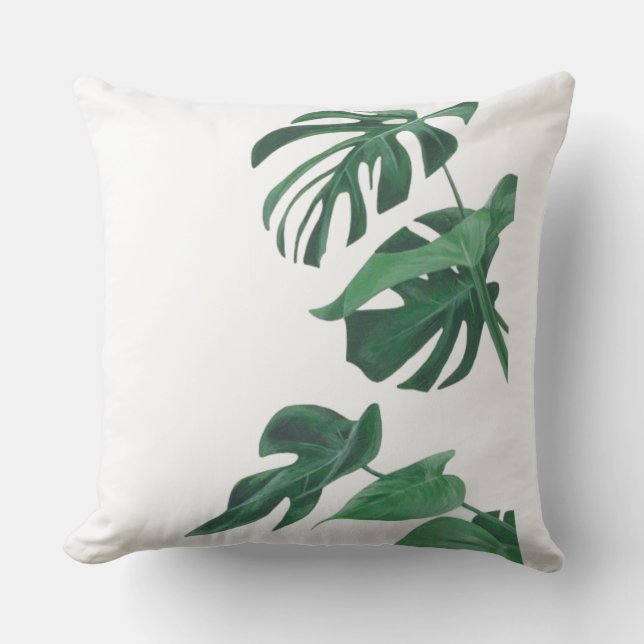 Almofada Travesseiro decorativo de Folhas da Monstera Delic (Frente)