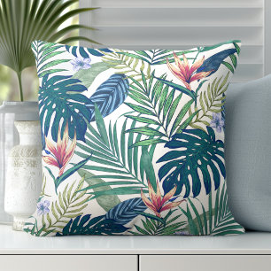 Almofada Travesseiro decorativo de Folhas Tropicais