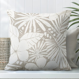 Almofada Travesseiro decorativo de Folhas Tropicais Neutras