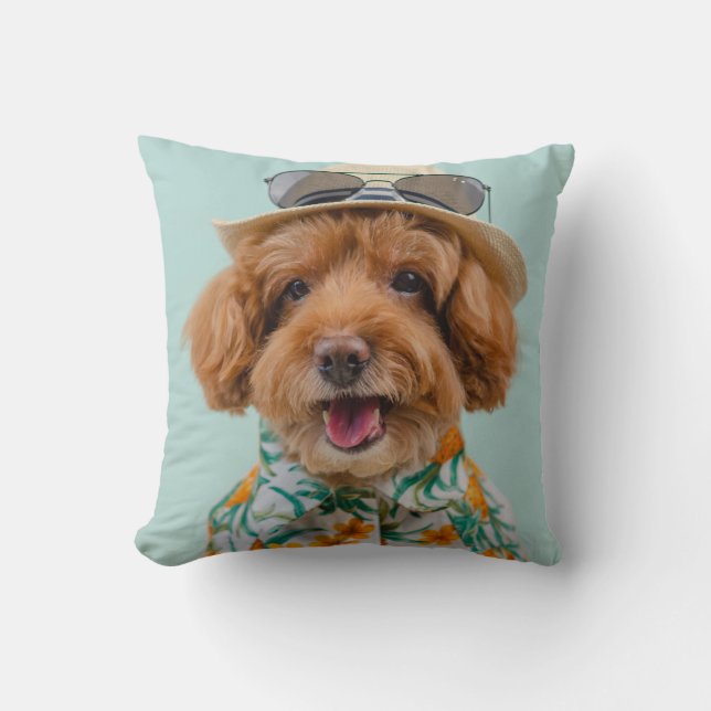 Almofada Travesseiro Decorativo de Foto de Cachorro (Frente)