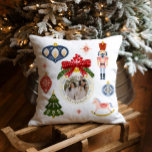 Almofada Travesseiro decorativo de fotos de Natal colorido<br><div class="desc">Travesseiro de Foto Decorativa de Natal colorido. Clique em Personalizar para Editar seu nome e foto. Um presente perfeito para avós ou como decoração da sua família de Natal.</div>