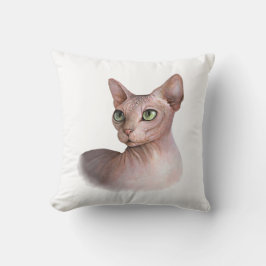 Almofada Travesseiro decorativo de fundo branco Sphynx Cat 