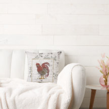 Travesseiro decorativo de Fundo Rustic Rooster Bri