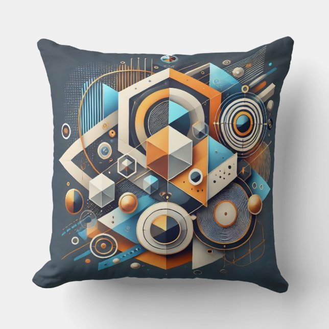Almofada Travesseiro decorativo de fusão geométrica (Frente)