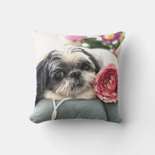 Almofada Travesseiro decorativo de Garota Shih Tzu