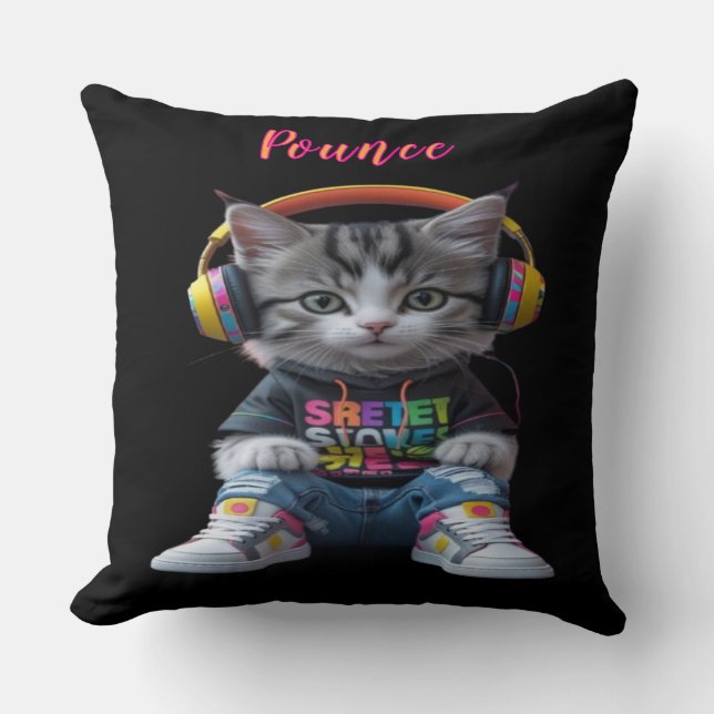 Almofada Travesseiro decorativo De Gatinhos Esportivos - Um (Frente)