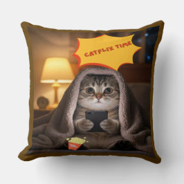 Almofada Travesseiro decorativo de Gato de Gato Giro de Tem