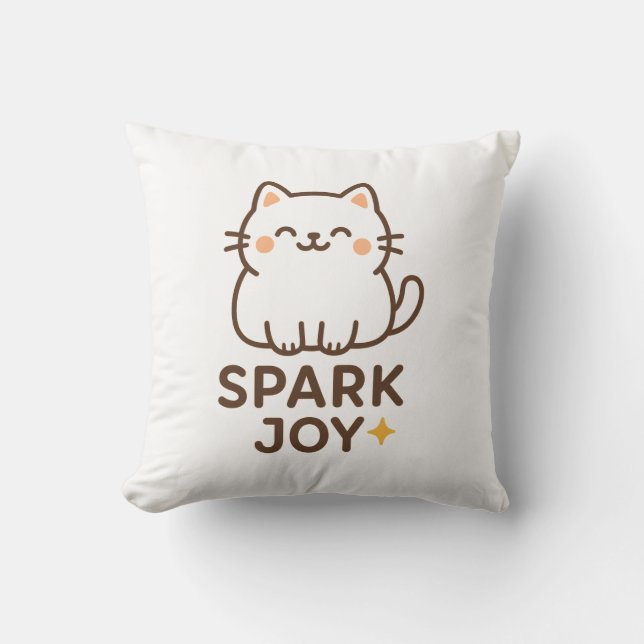 Almofada "Travesseiro Decorativo de Gato Fluffy Adorável -  (Frente)