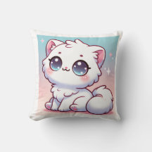 Travesseiro decorativo de Gato Kawaii