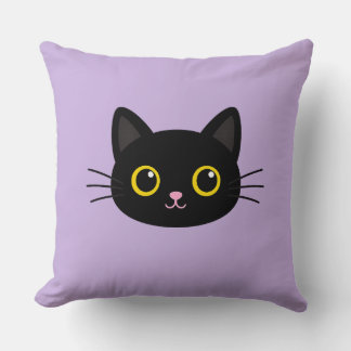 Almofada Travesseiro Decorativo de Gato Preto Fofo – Gato L