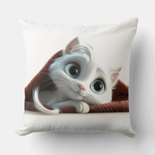 Almofada Travesseiro decorativo de Gatos Brancos Bonitos
